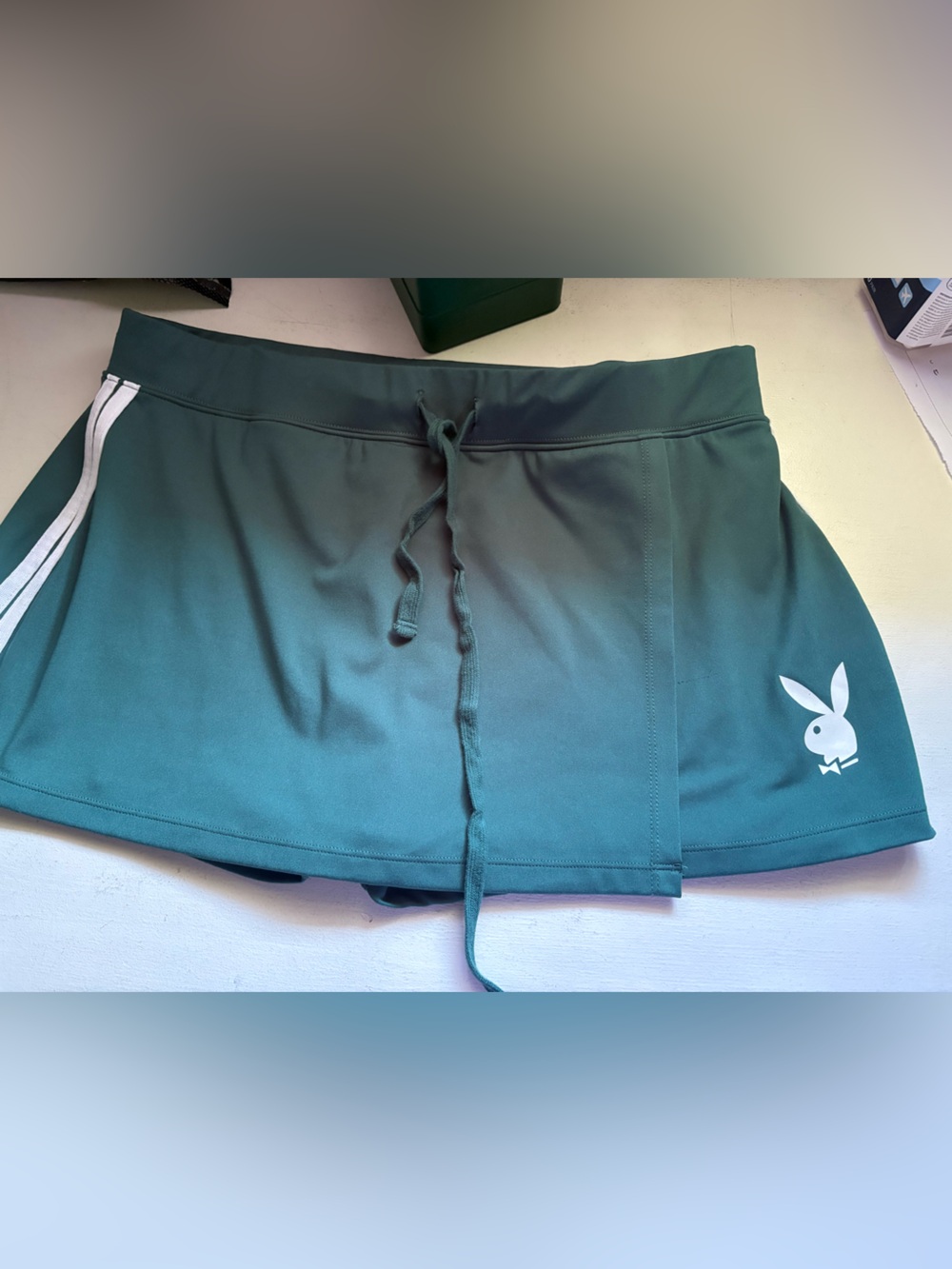 NWOT- large PLAYBOY tennis golf Pickleball Teal Mini Skort with Drawstring Waist